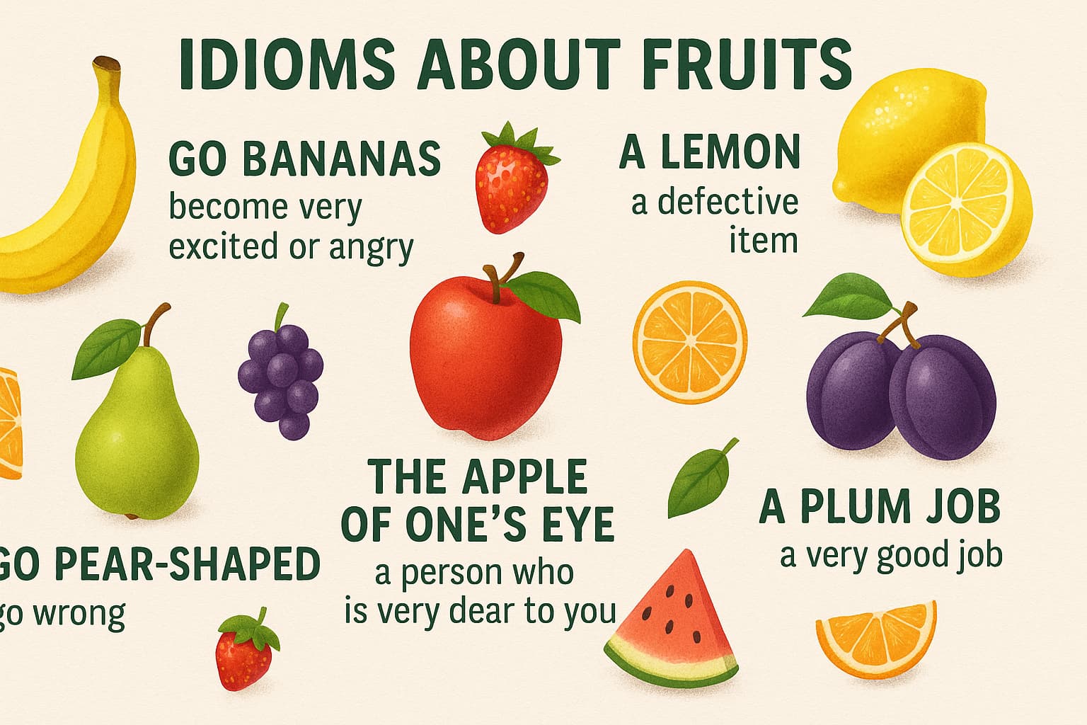 35 Fruit Idioms Meanings, Examples & Practice Exercise to Sweeten Your English